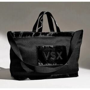 NWT Victoria’s Secret VSX black mesh tote bag with crossbody strap